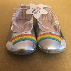 Silver baby shoes with rainbows (Rising Star)
